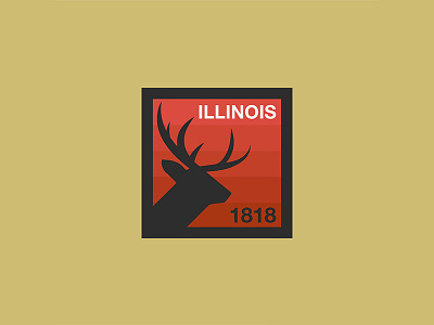 Illinois United 50 buck deer illinois patch sticker usa