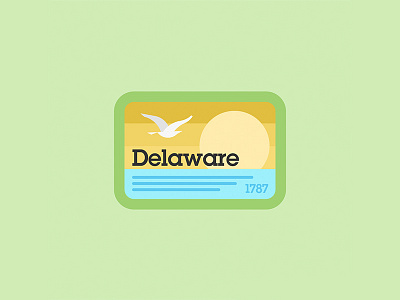 Delaware United 50 beach delaware gull patch sticker usa