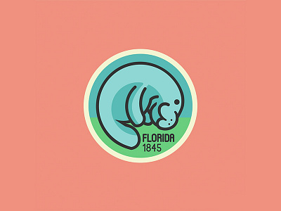 Florida United 50 florida manatee ocean patch sticker usa