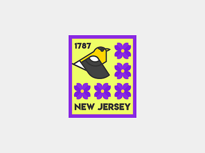 New Jersey United 50 goldfinch new jersey patch sticker usa violet