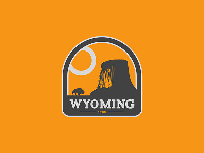 Wyoming United 50 bison devils tower patch sticker usa wyoming