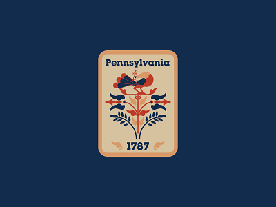 Pennsylvania United 50 folk patch pennsylvania pennsylvania dutch sticker usa