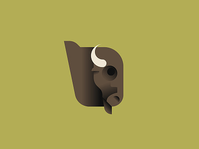 Bison bison buffalo icon minimal wyoming