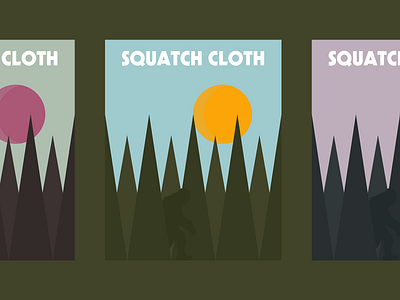 Squatch Cloth Poster bigfoot illustration poster posterdesign sasquatch squatch squatchcloth tree wilderness