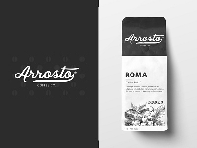 Arrosto Coffee Co. — Dribbble Weekly Warm-Up brand coffee dribbbleweeklywarmup illustration logo packaging script