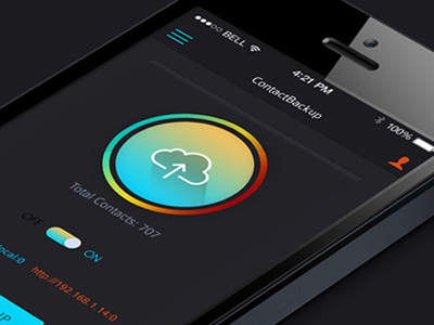 Redesign ContactBackup app button creative design interface ios ipad master creationz ui user ux