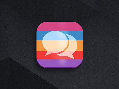 Messages App Icon app icon blue colourful creative design icon interface ios list master creationz pink ui