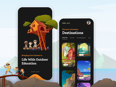 Outdoor Education App Design app design creative agency india education app educational learning app mastercreationz mobile app design mobile ui outdoor outdoor advertising outdoors
