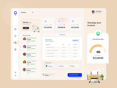 Invoicing Dashboard 📄 | Invoicing Web Application clients creative dashboard design desktop interface invoice invoicing master creationz modern money payment software statistics ui uxdesign webapp