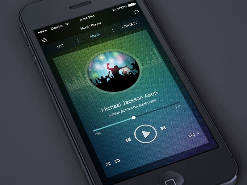 Music Player Animation after effects animation feed gif ios8 loop master creationz principle sketchapp socialnetwork ukraine