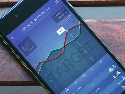 Network Performance analytics bars chart dashboard graph master creationz network performance pie stats target