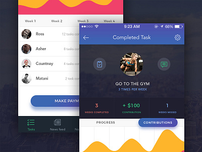 Completed Task app colorful creationz creative design gradients interface iphone master modern trending ui