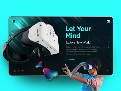 VR Glass creative design interface landing page master creationz modern vr vr glass webpage website design