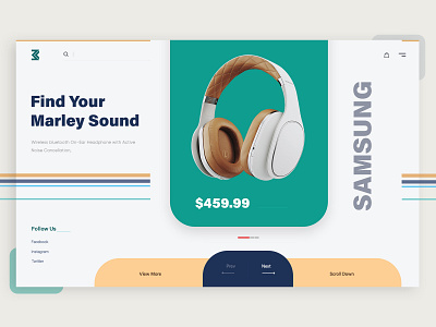 Headphone - Landing Page app colorful creationz creative design dribbble ecommerce gradients headphones interface landing page master creationz modern product product branding trending website