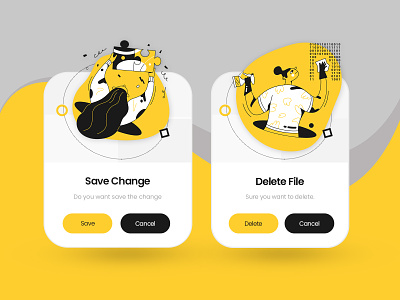 Pop Up: Save File and Delete File app branding colorful creative design dribbble gradients illustration interface master master creationz modern popup product trending ui website
