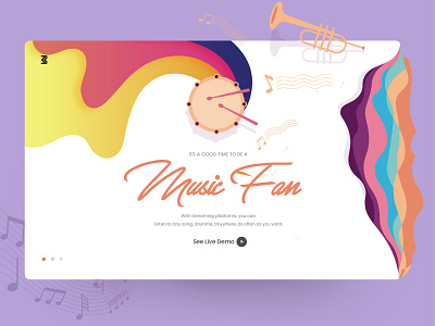 Music fan: Streaming anytime, anywhere app colorful creative design dribbble gradients interface landing page listener master creationz modern music app music art music fan music lover musician product ui website