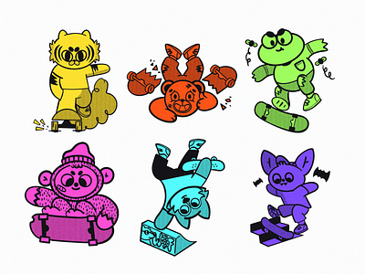 Skateboarding Animals