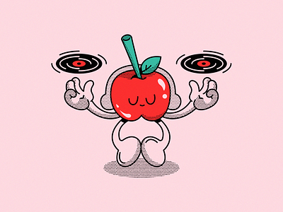 Cherry Vinyl album apple character character design cherry cute design illustration lp mascot mexican mexico music musical record recordings store vinyl vinyls