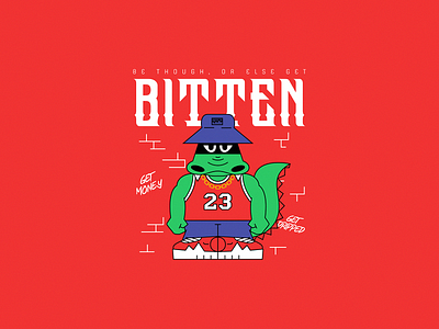Get Bitten alligator branding character character design crocodile design drip hype illustration mad mascot mexican mexico streetwear