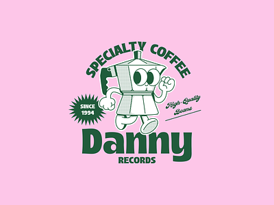 Danny Records Coffee bialetti cafe character character design coffee coffee maker cute design illustration italian logo mexican mexico
