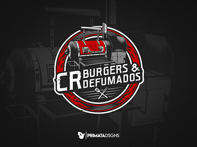 CR Burgers e Defumados bbq branding burger logo burgers design fire illustration logo meat smoke smoked tip vector vector artwork
