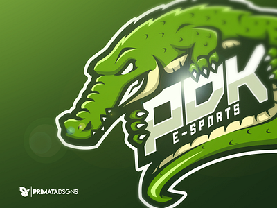 PDK e-sports alligator crocodile crocodilo design dribbble e sports gaming gaming logo illustration jacaré logo mascot sportlogo vector