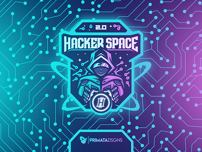 Hacker Space 2.0 branding coin crypto design dribbble e sports gamer gaming hacker illustration logo neon space sportlogo token vector