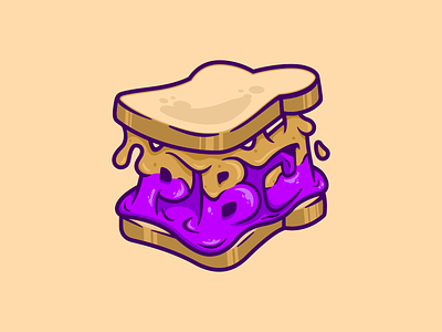 PBJ butter design dribbble illustration jelly pbj peanut sandwich vector