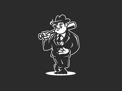 Gangster baseball design dribbble gangster illustration logo mafia noir sport suit