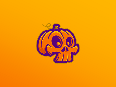 Halloween Pumpkin Skull dribbble halloween illustration inktober logo mascot october pumpkin skull vector vector art