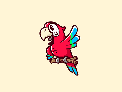 Arara Vermelha animal arara bird cute dribbble illustration macaw red vector art wild