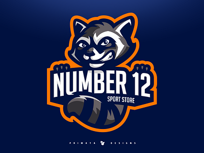 Number 12 - Raccoon logo