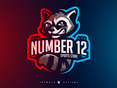 NUMBER 12 - Raccoon Logo bandit bandito design esport esports logo mascot mascot logo raccoon raccoons sport logo sportlogo vector vector art vector artwork