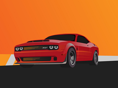 Dodge Demon behance car cardesign demon dodge game illustration illustrator sportscar vector
