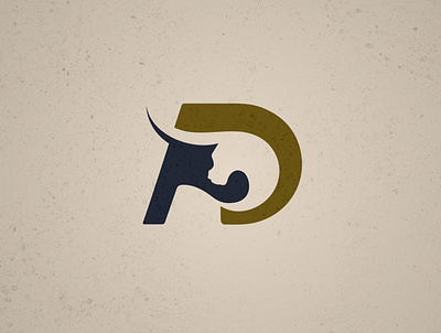 A+D+Taurus Bull a logo abstract alphabet bull logo clever d logo letter negative space
