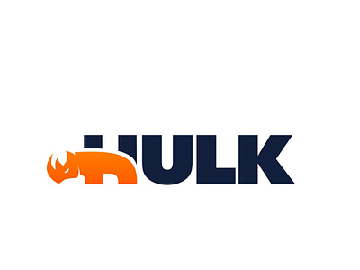 Hulk Rhino H Concept clever doublemeaning hulk letter rhino wordmark