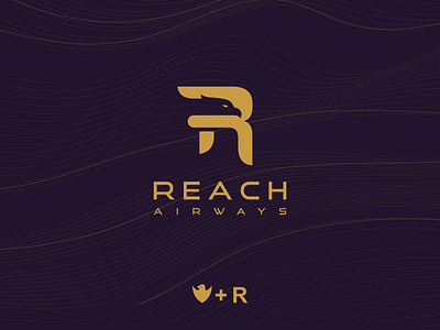 Reach Airways Letter R Logo airways clever doublemeaning eagle letter neagtivespace