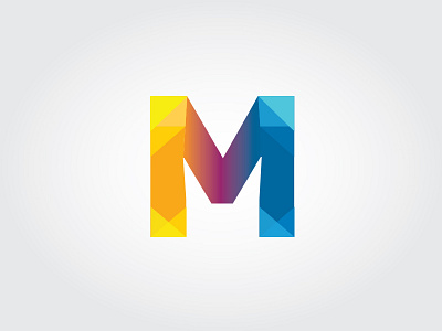 M Decorated letter logo design m triangles