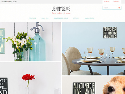 JennyGems Website Screenshot ecommerce web design