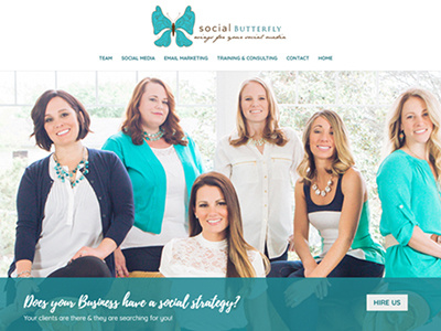 Social Butterfly - web design home page web design