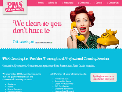 PMS Cleaning retro web design