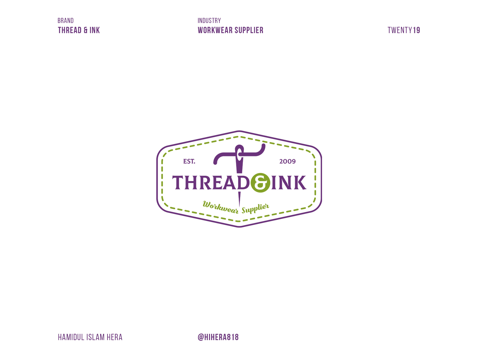 Thread & Ink Logo Design by Hamidul Islam Hera on Dribbble