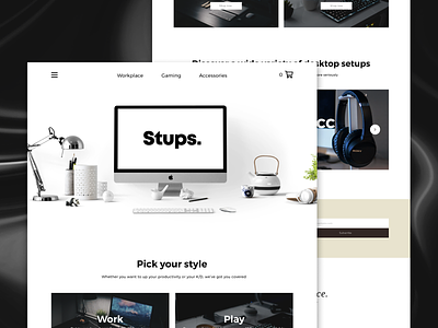 Stups. − Landing Page Design computer design desktop design flat stock photos ui ux web website white