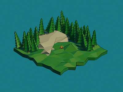 Campfire Forest 3d campfire design forest freestyle illustration
