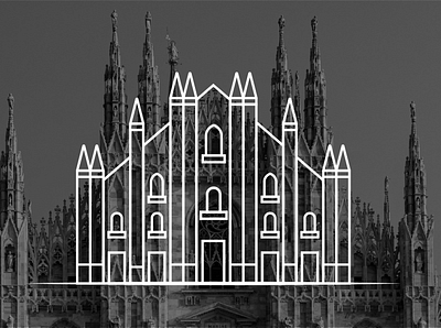 Milan Cathedral design flat flat design flat illustration flatdesign graphic design graphicdesign icon set icons illustration italian italy logodesign vector
