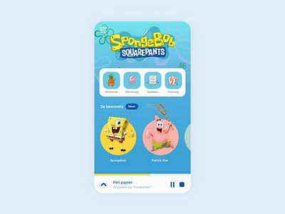 Spongebob App after effects animation app interface jellyfish liquid mobile motion motionui nickelodeon patrick pink savannah scharroo spongebob squarepants transition ui water yellow