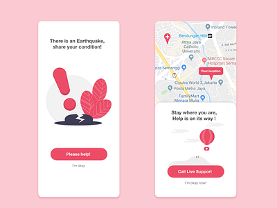 Distress App concept design distressed earthquake help mobile app mobile app design ui ux