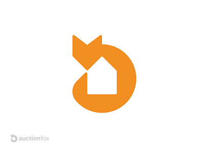 Auction Fox - Logo Design auction branding fox identity logo logomark minimal negative space orange symbol