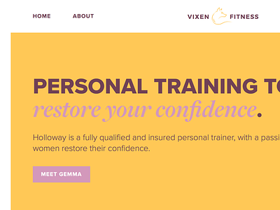 Vixen Fitness Homepage design gym training web workout