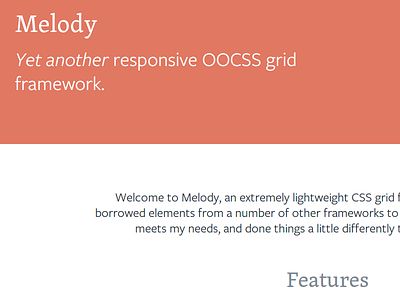 Melody code css framework web website